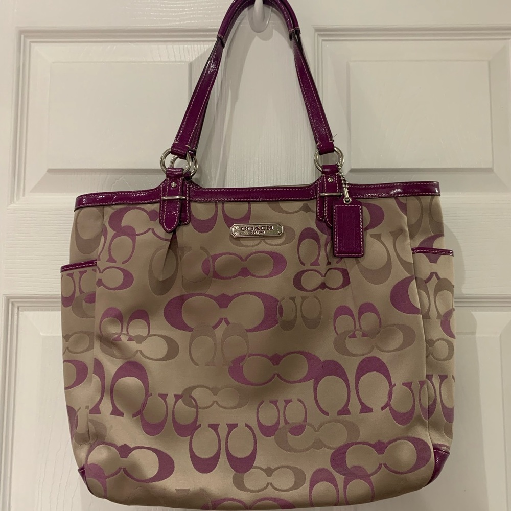 Gorgeous purple and gray Coach purse